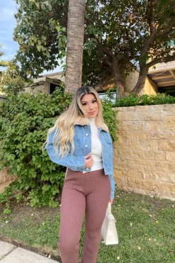 Faux Fur Collar Denim Jacket