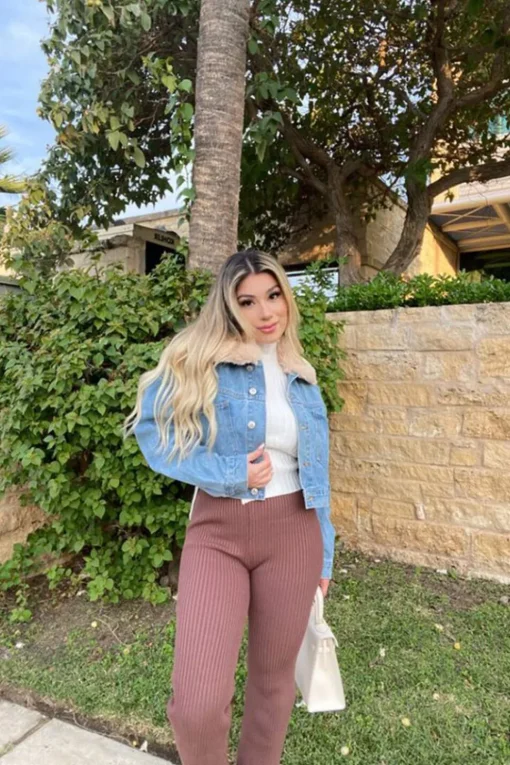Faux Fur Collar Denim Jacket