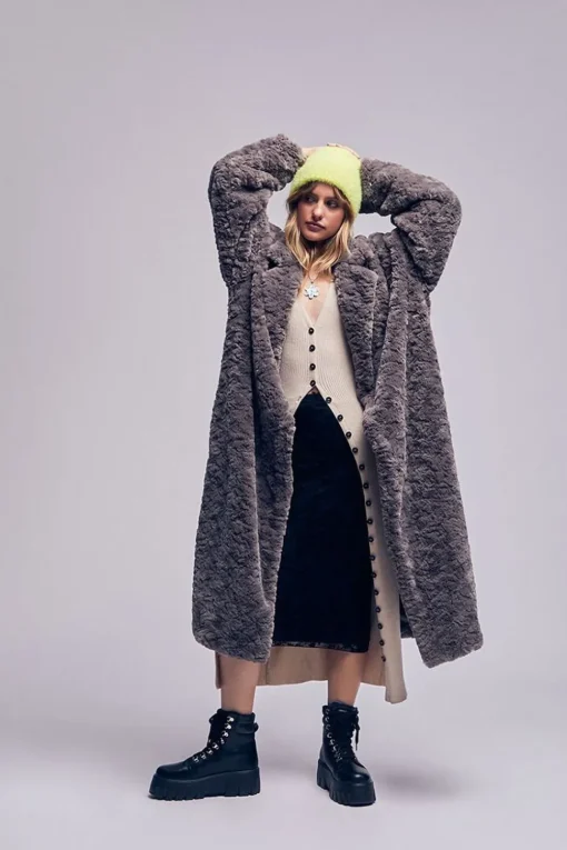 Faux Fur Longline Coat