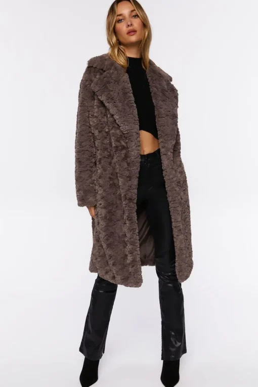 Faux Fur Longline Coat