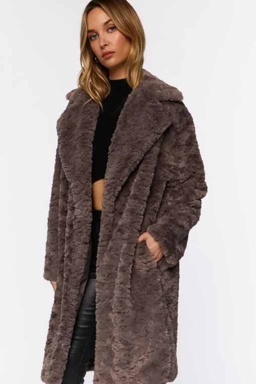 Faux Fur Longline Coat
