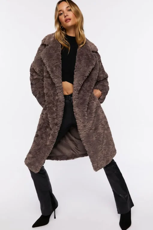 Faux Fur Longline Coat