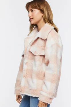 Faux Fur Plaid Jacket