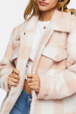Faux Fur Plaid Jacket