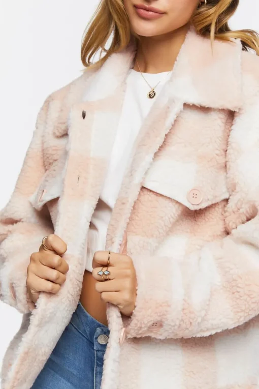 Faux Fur Plaid Jacket