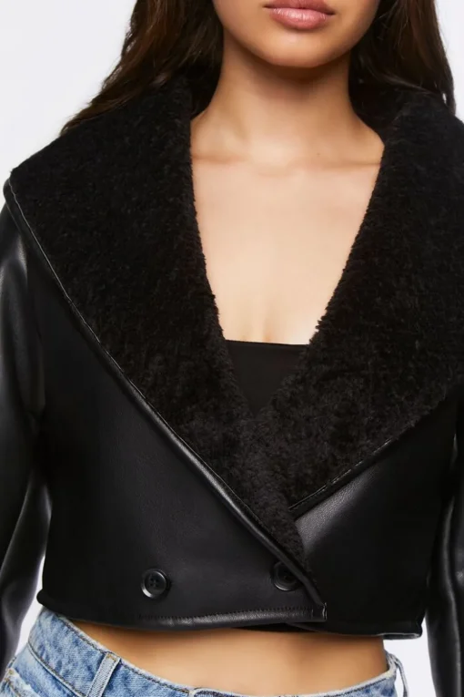 Faux Fur-Collar Moto Jacket