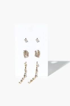 Faux Gem & Rhinestone Earring Set