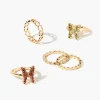 Faux Gem Butterfly Ring Set