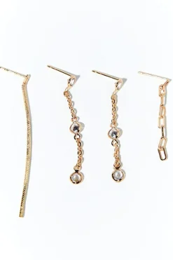 Faux Gem Chain Drop Earring Set