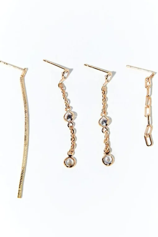 Faux Gem Chain Drop Earring Set