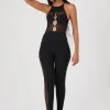 Faux Gem Cutout Cami Jumpsuit