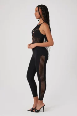 Faux Gem Cutout Cami Jumpsuit