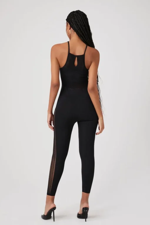 Faux Gem Cutout Cami Jumpsuit