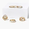 Faux Gem Cutout Ring Set