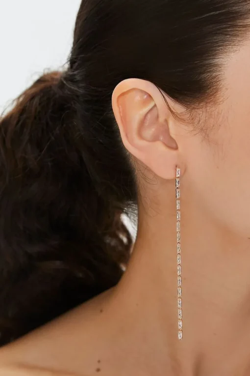 Faux Gem Drop Earring