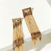 Faux Gem Duster Earrings