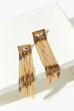 Faux Gem Duster Earrings