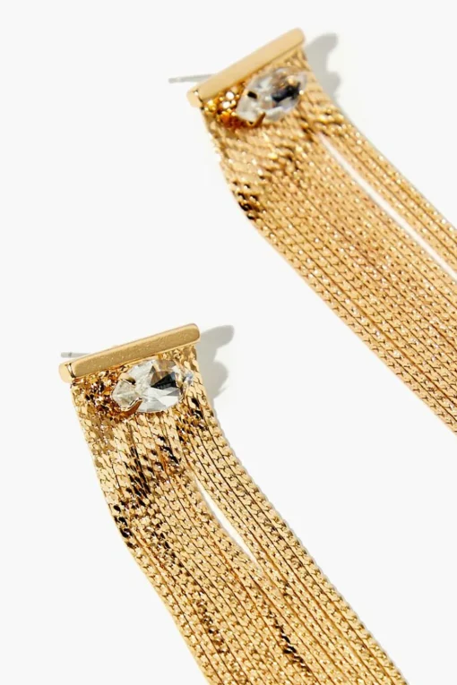 Faux Gem Duster Earrings