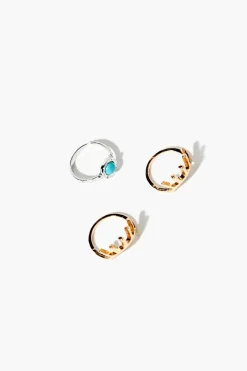 Faux Gem Evil Eye Cocktail Ring Set