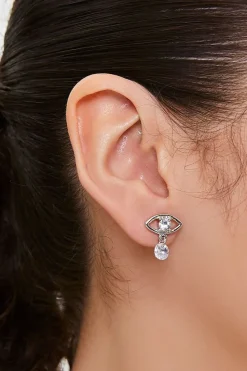 Faux Gem Evil Eye Stud Earrings