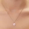 Faux Gem Floral Charm Necklace