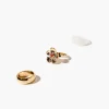 Faux Gem Flower Ring Set