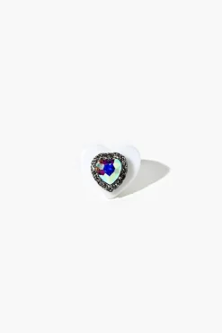 Faux Gem Heart Cocktail Ring