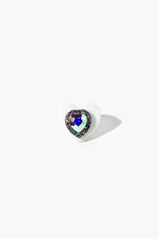 Faux Gem Heart Cocktail Ring