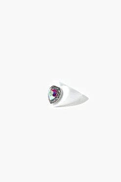 Faux Gem Heart Cocktail Ring