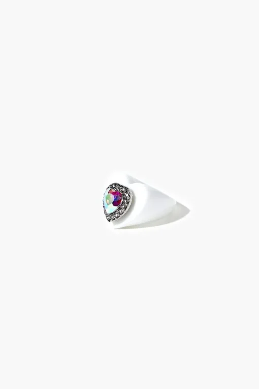 Faux Gem Heart Cocktail Ring