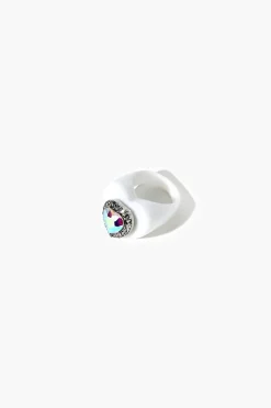 Faux Gem Heart Cocktail Ring