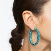 Faux Gem Hoop Earrings