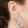 Faux Gem Hoop Earrings