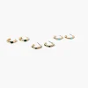 Faux Gem Open-End Hoop Earring Set
