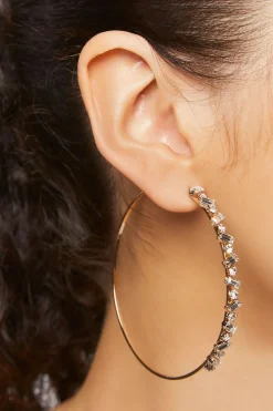Faux Gem Oversized Hoop Earrings