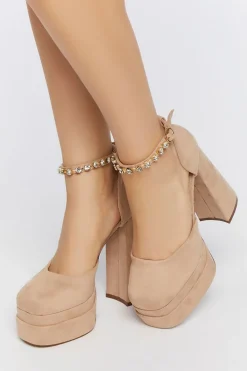 Faux Gem Platform Heels