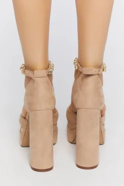 Faux Gem Platform Heels