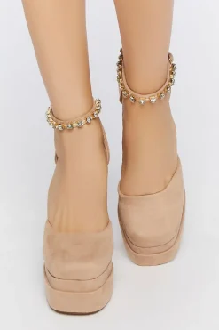 Faux Gem Platform Heels