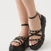 Faux Gem Platform Sandals