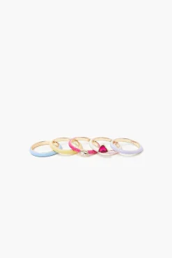 Faux Gem Ring Set
