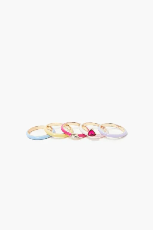 Faux Gem Ring Set