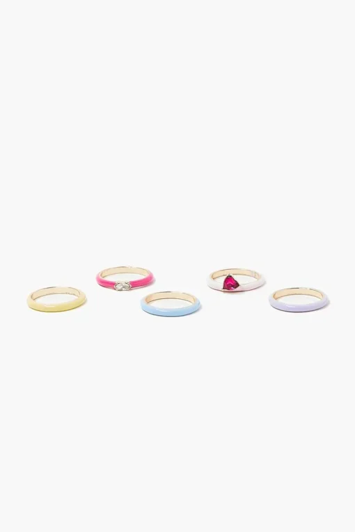 Faux Gem Ring Set