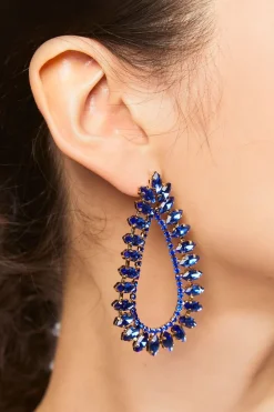 Faux Gem Teardrop Drop Earrings