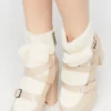 Faux Leather & Shearling Booties