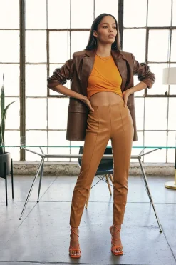 Faux Leather Ankle Pants