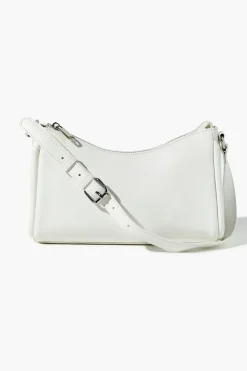Faux Leather Baguette Shoulder Bag