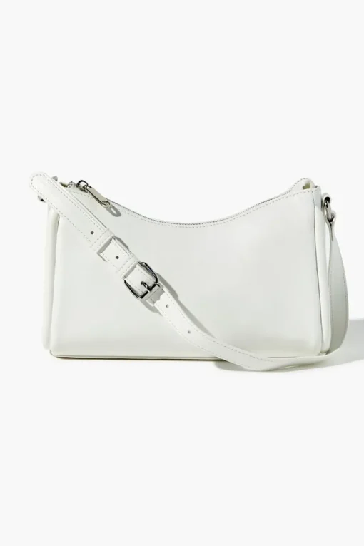 Faux Leather Baguette Shoulder Bag