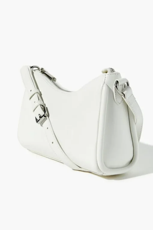 Faux Leather Baguette Shoulder Bag
