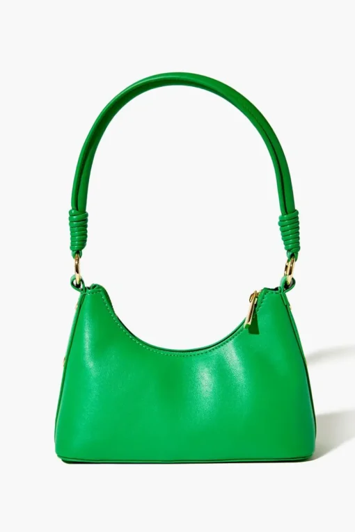 Faux Leather Baguette Shoulder Bag