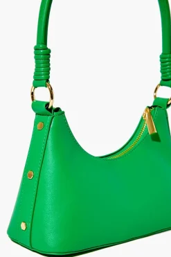 Faux Leather Baguette Shoulder Bag